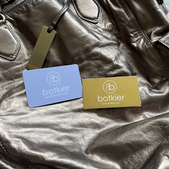 Botkier Shoulder Bag Italian Leather Metallic Brown Hang Tag Designer Hobo - Picture 3 of 10